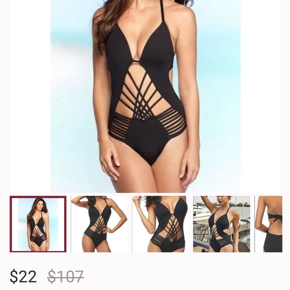 NWT Kenneth Cole black bathing suit with tags